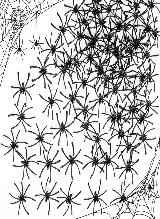 RAINFLOW 160PCS Halloween Spider - Plastic Realistic Fake Spiders Spider Spider Prank for Halloween Decorations, Home, Candy Bowl, Party - Image 1